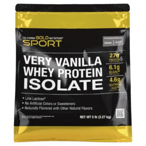 California Gold Nutrition Sport Isolado de Whey Protein Bastante Baunilha 2.27 g (5 lb)