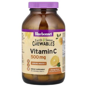 Bluebonnet Nutrition EarthSweet Mastigáveis Vitamina C Laranja 500 mg 90 Comprimidos Mastigáveis