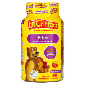 Lil Critters Fibras para Auxílio Digestivo Sabores Naturais 90 Gomas
