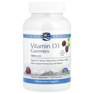 Nordic Naturals Gomas de Vitamina D3 Fruto Silvestre 1.000 UI 120 Gomas
