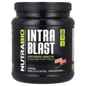 NutraBio Intra Blast Combustível de Aminoácido Intraexercício Laranja e Manga 718 g (16 lb)
