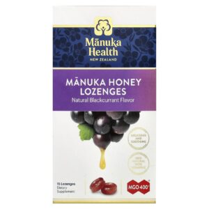 Manuka Health Pastilhas de Mel de Manuka Groselha Negra Natural MGO 400+ 15 Pastilhas