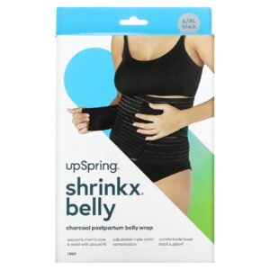 UpSpring Shrinkx Belly Cinta Pós-Parto com Fibra de Carvão de Bambu Tamanho L/XL Preta
