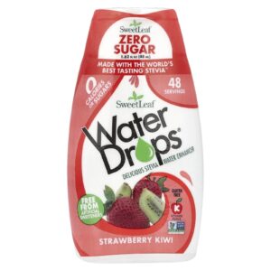 SweetLeaf Stevia Water Drops® Delicioso Potencializador de Água de Estévia Morango e Kiwi 48 ml (162 fl oz)
