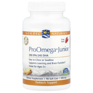 Nordic Naturals ProOmega® Junior A Partir de 5 Anos Morango 90 Cápsulas Softgel (340 mg por Cápsula Softgel)