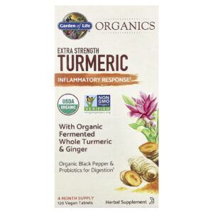 Garden of Life Organics Cúrcuma Resposta Inflamatória 120 Comprimidos Veganos