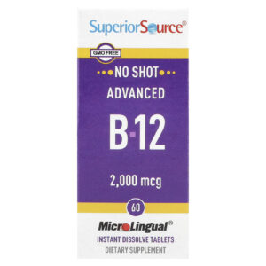 Superior Source Advanced B-12 2.000 mcg 60 Comprimidos MicroLingual® de Dissolução Instantânea