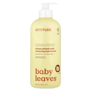 ATTITUDE Baby Leaves Science Shampoo 2-em-1 e Sabonete Líquido Néctar de Pera frasco de 16 oz (473 ml)
