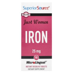 Superior Source Just Women Ferro 25 mg 90 Comprimidos MicroLingual® de Dissolução Instantânea