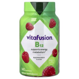 VitaFusion Vitaminas em Gomas de Vitamina B12 Framboesa Natural 140 Gomas