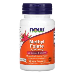 NOW Foods Metilfolato 5.000 mcg 50 Cápsulas Vegetais