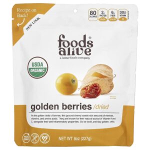 Foods Alive Golden Berries Orgânicas Secas 227 g (8 oz)