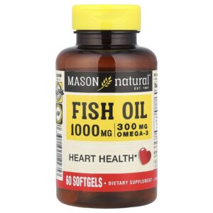 Mason Natural Óleo de Peixe 1.000 mg 60 Cápsulas Softgel