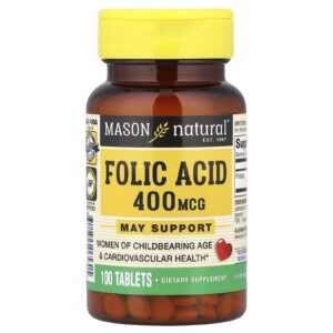 Mason Natural Ácido Fólico 400 mcg 100 comprimidos