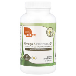 Zahler Omega 3 Platinum+D Óleo de Peixe Ômega-3 Avançado + Vitamina D3 2.000 mg 90 Cápsulas Softgel (1.000 mg por Cápsula Softgel)