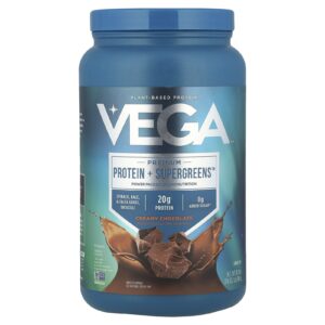 Vega Proteína à Base de Plantas Proteína Premium + Supergreens™ Chocolate Cremoso 814 g (1 lb 127 oz)