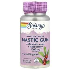 Solaray Goma de Mástique 1.000 mg 45 VegCaps (500 mg por Cápsula)