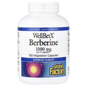 Natural Factors Berberina WellBetX® 120 Cápsulas Vegetarianas (500 mg por Cápsula)