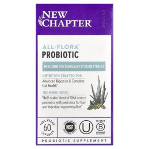 New Chapter Probiótico All-Flora™ 10 Bilhões de UFCs 60 Cápsulas Veganas