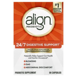 Align Probiotics Suporte Digestivo 24 Horas por Dia 7 Dias por Semana Suplemento Probiótico 56 Cápsulas (10 mg por Cápsula)