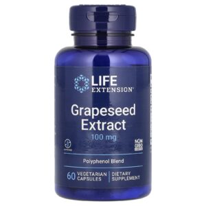 Life Extension Extrato de Semente de Uva 100 mg 60 Cápsulas Vegetarianas