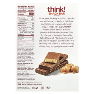 Think ! Proteína + 150 Barras de Calorias Caramelo Salgado 10 Barras 40 g (141 oz) Cada