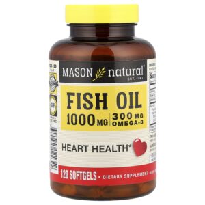 Mason Natural Óleo de Peixe 1.000 mg 120 Cápsulas Softgel