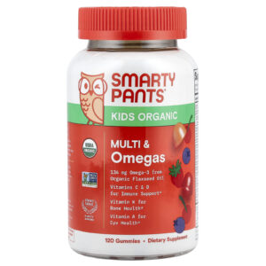SmartyPants Gomas Orgânicas para Crianças Multivitamínico e Ômegas Frutos Silvestres Mistos e Cereja 120 Gomas