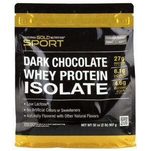 California Gold Nutrition Sport Isolado de Proteína Whey Sabor Chocolate Amargo 907 g (2 lb)