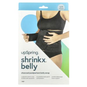 UpSpring Shrinkx Belly Modelador Pós-parto com Fibra de Carvão Ativado de Bambu Tamanhos P/M Preto