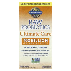 Garden of Life RAW Probiotics Ultimate Care Longa Duração 30 Cápsulas Vegetarianas