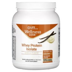 Life Extension Código de Bem-Estar Isolado de Proteína Whey Baunilha 403 g (089 lb)