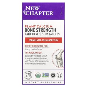 New Chapter Cálcio à Base de Plantas Bone Strength Take Care™ 270 Comprimidos Slim Vegetarianos