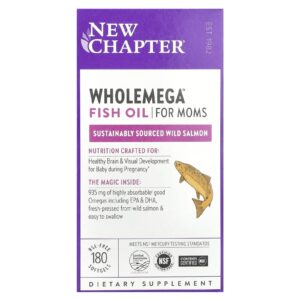 New Chapter Óleo de Peixe Wholemega™ para Mães 180 Cápsulas Softgel