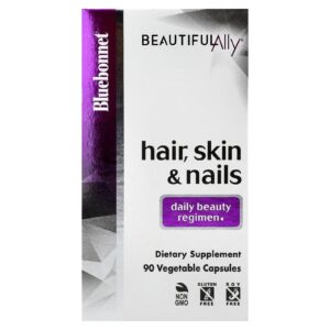 Bluebonnet Nutrition Lindos Aliados Cabelo Pele e Unhas 90 Cápsulas Vegetais