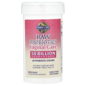 Garden of Life RAW Probiotics Cuidados Vaginal Longa Duração 30 Cápsulas Vegetarianas