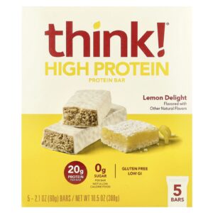 Think ! Barras Ricas em Proteínas Delícia de Limão 5 Barras 60 g (21 oz) Cada