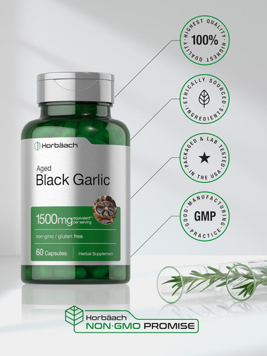 Cápsulas De Alho Preto Envelhecido Horbäach 1500mg 60 Cont - Imagem 6