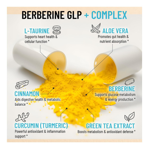 Perda De Peso Da Berberina Com Canela Do Ceilão 5800mg De E - Imagem 4
