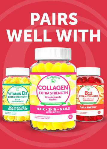 Suplemento De Gomas De Biotina Lunakai 5000mcg Com Vitamina - Imagem 9