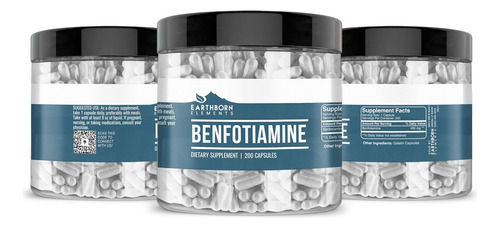 Earthborn Elements Benfotiamina 200 Cápsulas Pura E Não Dil - Imagem 3
