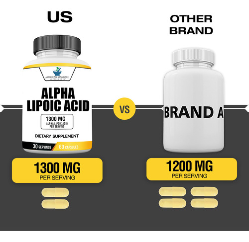 Suplemento De Ácido Alfa Lipóico American Standard 1300 Mg 6 - Imagem 3