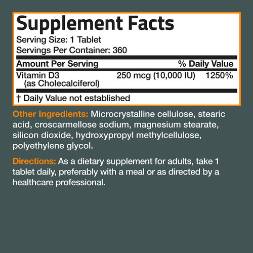 Suprimento De 10 Anos De Vitamina D3 Bronson 10.000 Ui (250 - Imagem 8