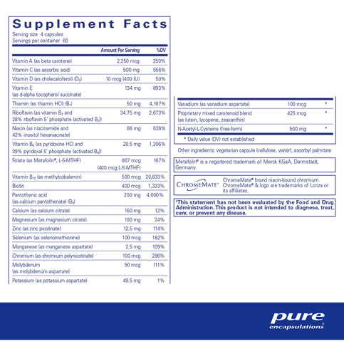 Suplemento Pure Encapsulations Nutrient 950 Com Nac 240 Cap - Imagem 2
