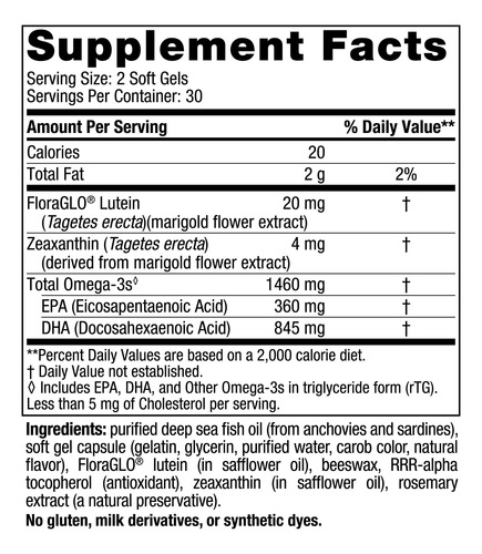 Suplemento Nordic Naturals Omega Vision 60 Cápsulas Gelatino - Imagem 2