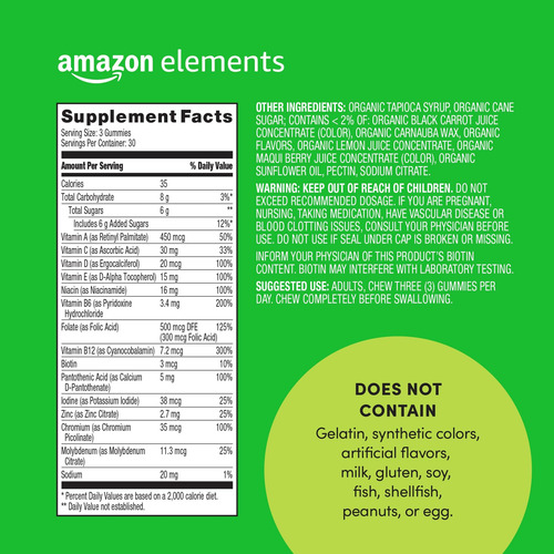 Elements - Multivitamínico Orgânico Masculino 90 Gomas (3 G - Imagem 2