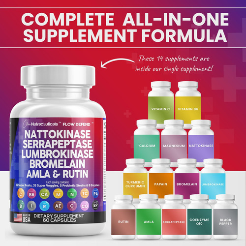 Clean Nutraceuticals Nattokinase 4000 Fu E Serrapeptase Spu - Imagem 4