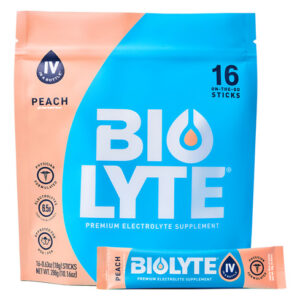 Pacotes De Eletrólito Em Pó Biolyte Iv Peach Flavor 16 Palit