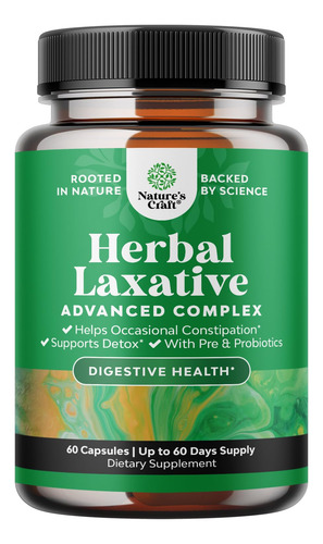 Cápsulas Laxantes De Ervas Natures Craft Com Probióticos