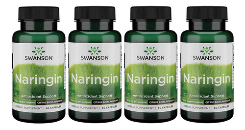 Suplemento Swanson Naringin 500 Mg 60 Cápsulas (pacote Com 4